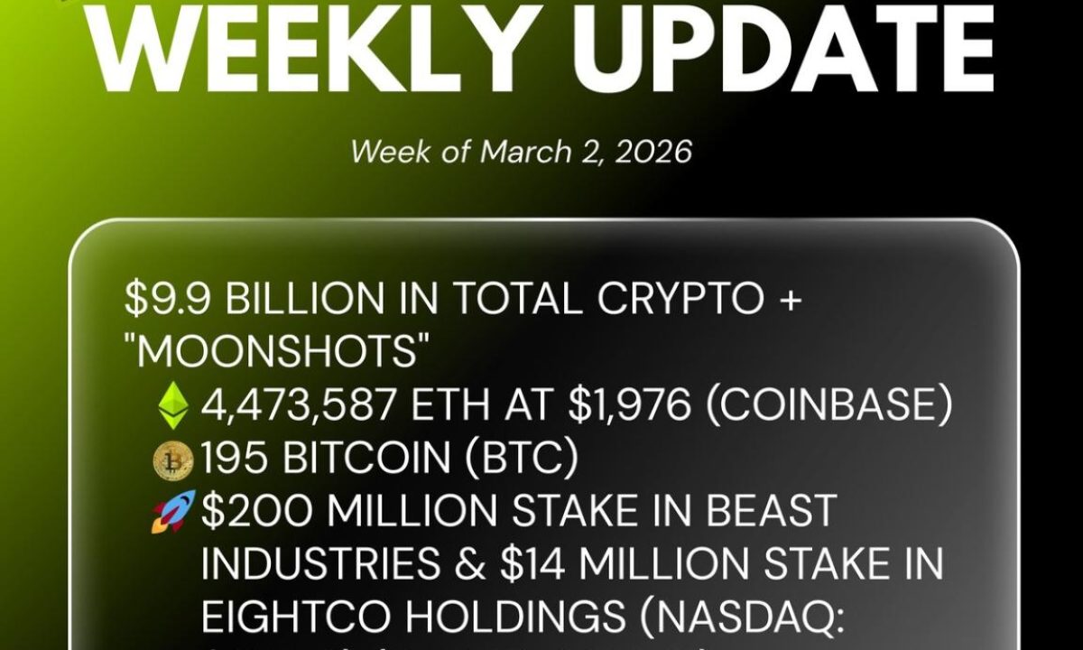 Bitmine Immersion Technologies (BMNR) Announces ETH Holdings Reach 4.474 Million Tokens, And Total Crypto And Total Cash Holdings Of $9.9 Billion