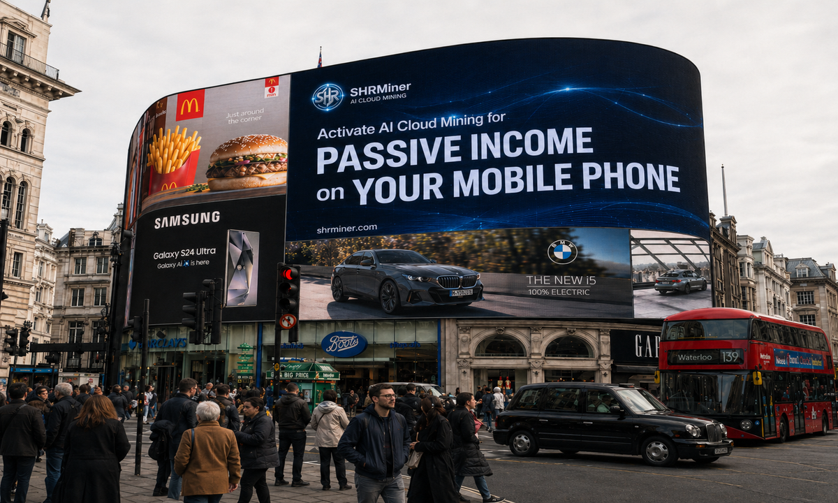 SHRMiner Lights Up London’s Piccadilly Circus, Propelling AI Cloud Mining Into The Mainstream Spotlight