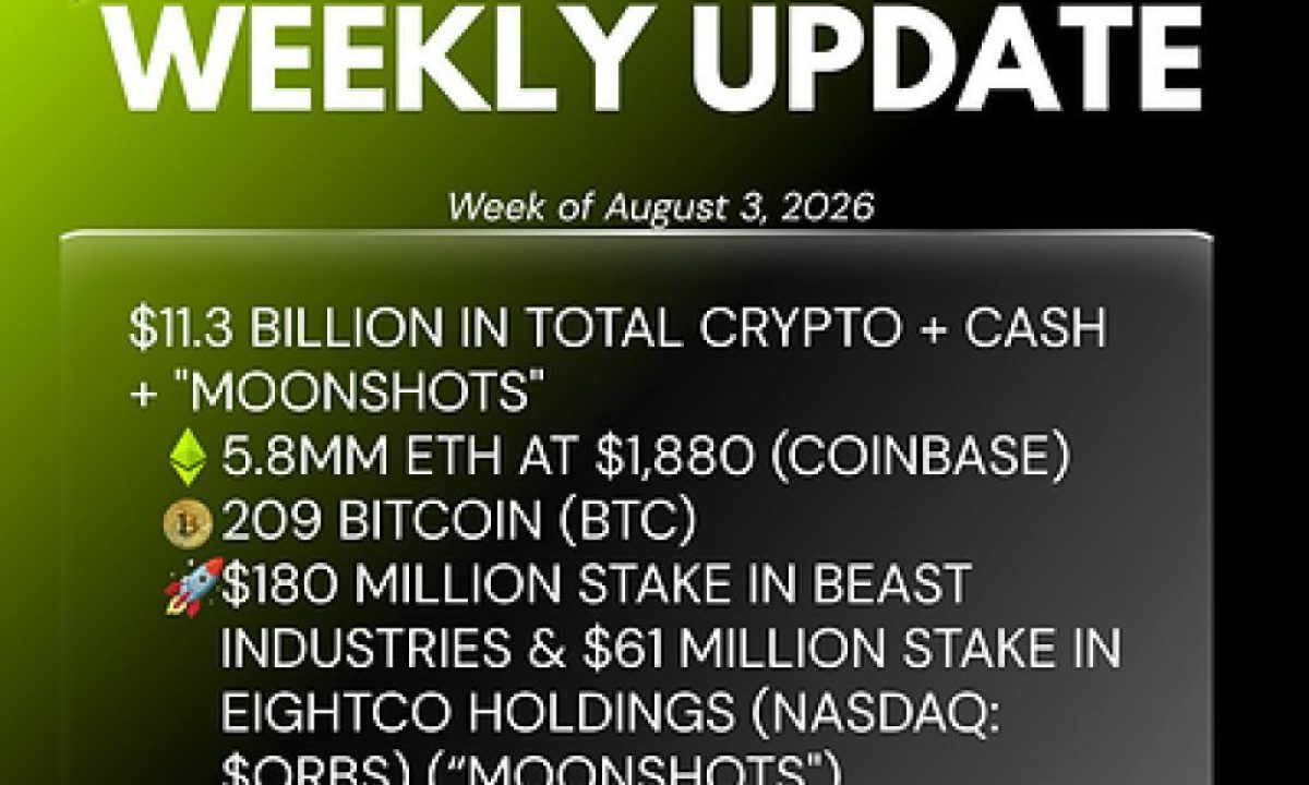 Bitmine Immersion Technologies (BMNR) Announces ETH Holdings Reach 5.8 Million Tokens, and Total Crypto and Total Cash Holdings of $11.3 Billion