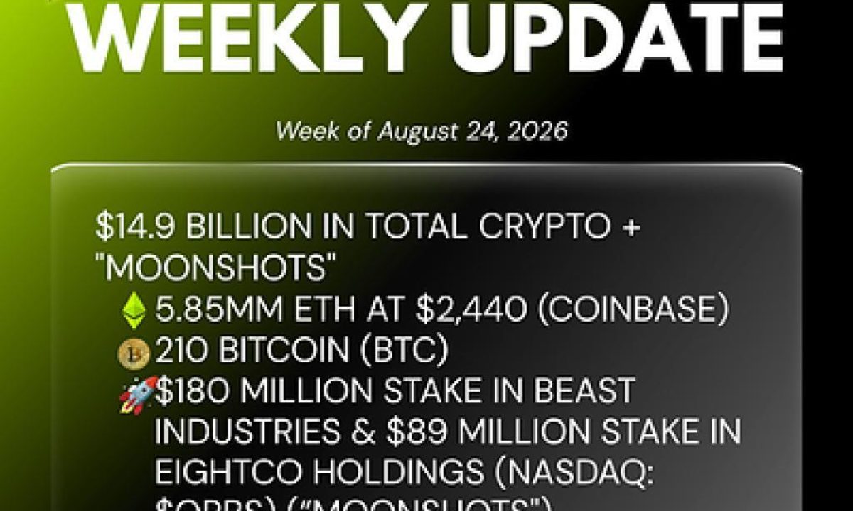 Bitmine Immersion Technologies (BMNR) Announces ETH Holdings Reach 5.85 Million Tokens, and Total Crypto and Total Cash Holdings of $14.9 Billion