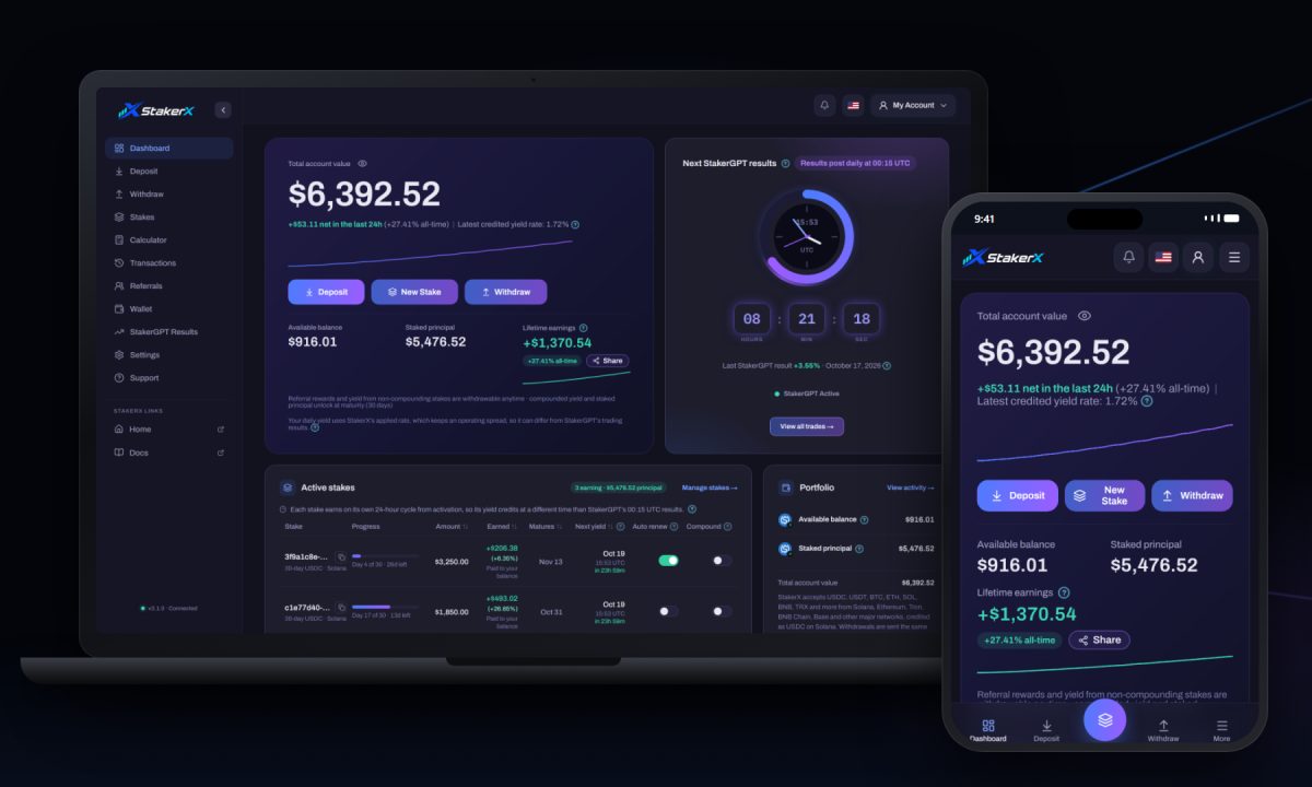 StakerX’s AI Agent Surpasses Passes $40M Staked Assets on Solana Within Three Months of Launch
